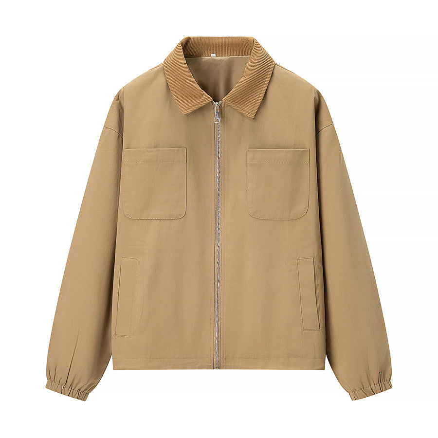 Splicing collar long sleeved zipper baseball jacket for women